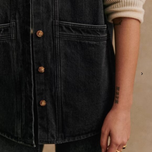 Sezane Will Jacket | Washed Black | Size M | Like New - Picture 2 of 8